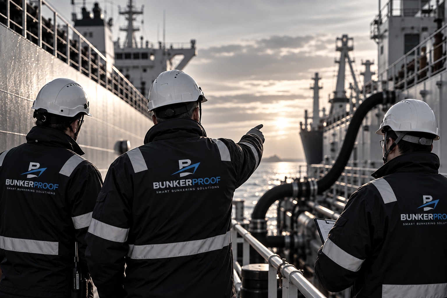 BunkerProof supercargo team on deck during bunkering operations